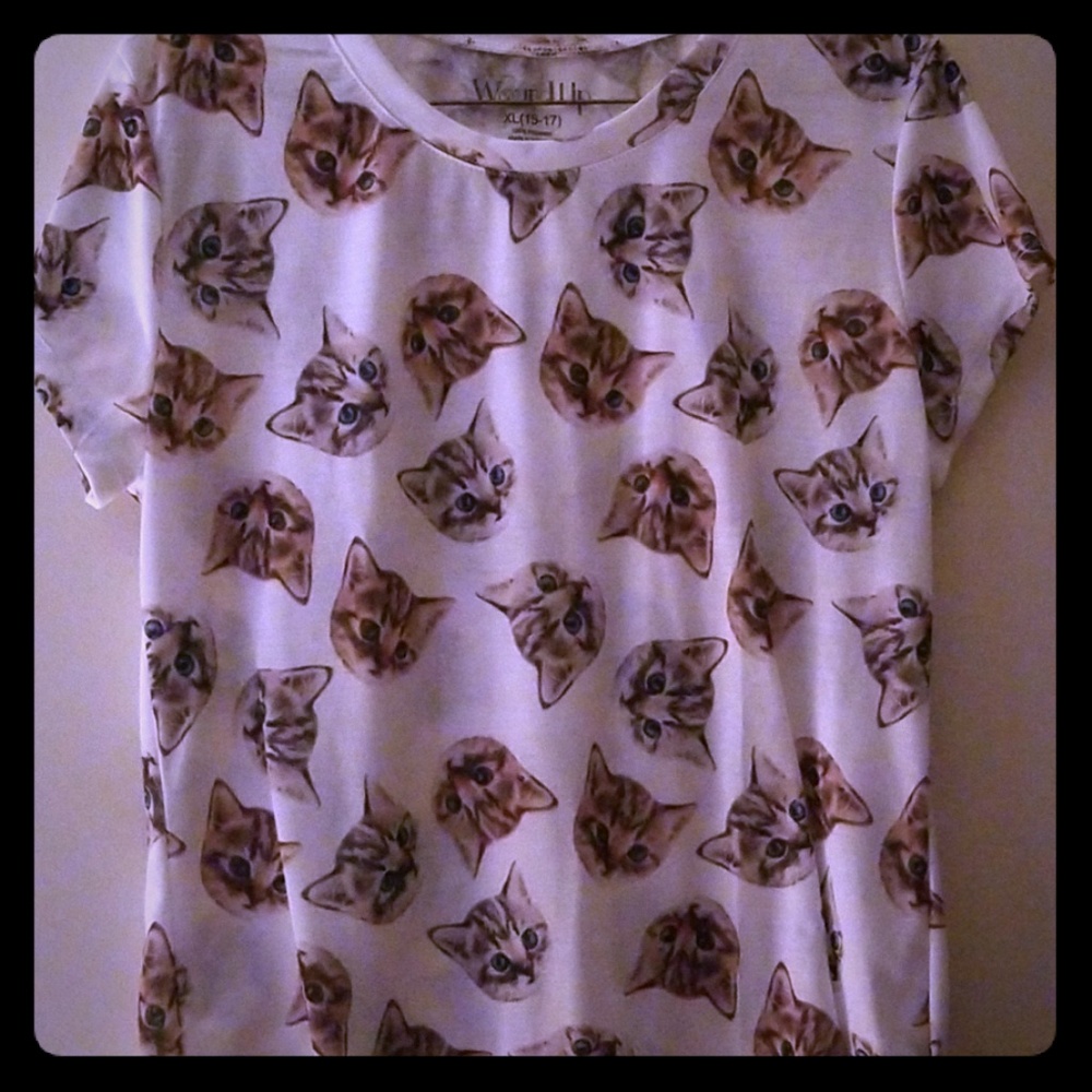 White Tshirt with Cats